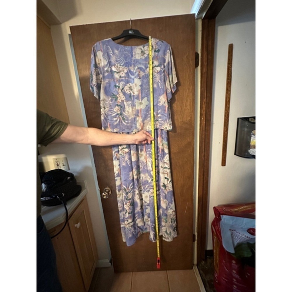 VINTAGE Coldwater Creek Dress Floral Blue Woman Size 14 Cottagecore GrandmaCore - Picture 6 of 14